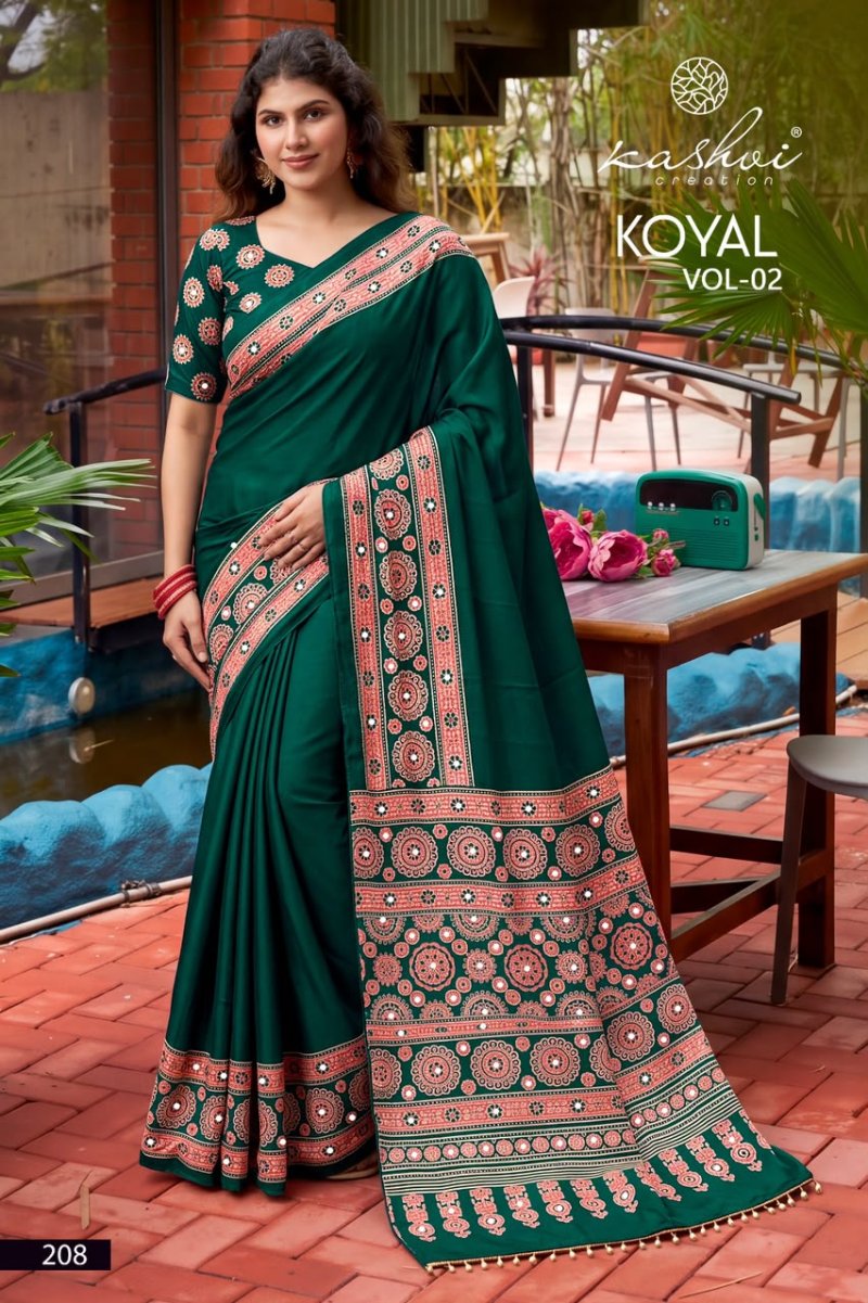 Koyal Vol 2 By Kashvi Japan Satin Mirror Work Saree 
